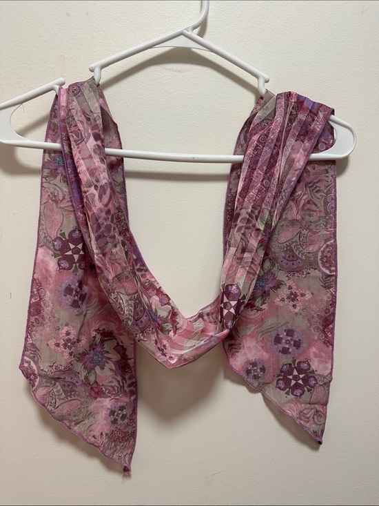Accessories - Pink Floral Lightweight Scarf - Women's Accessory